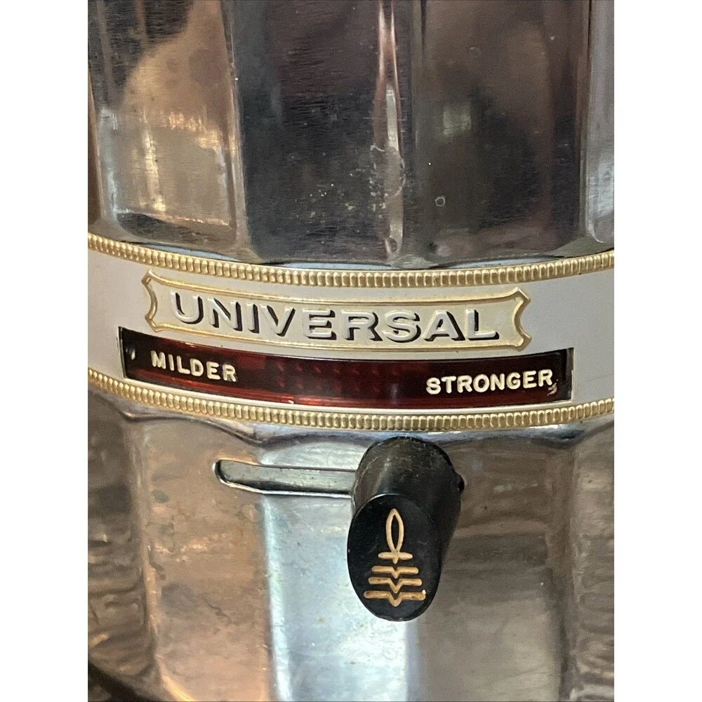 Vintage Universal 4582 Coffeematic Chrome Percolator Coffee Maker NO CORD Parts